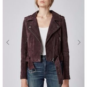 BlankNYC Suede Moto Jacket - XS - Blackberry